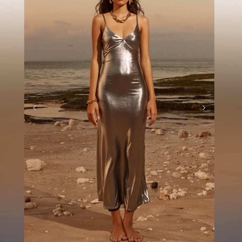 Runaway the label metallic maxi dress